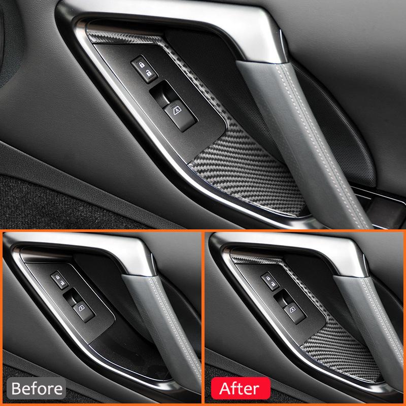 For Nissan GTR R35 2009-2015 Carbon Fiber Car Window Switch Lifter Door Lock Buttons Panel Cover Decoration Sticke Accessories