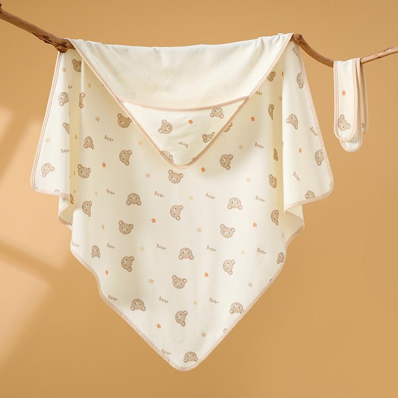 Newborn Pure Cotton Swaddle Blanket - Lightweight Spring/Summer Wrap 85×85cm