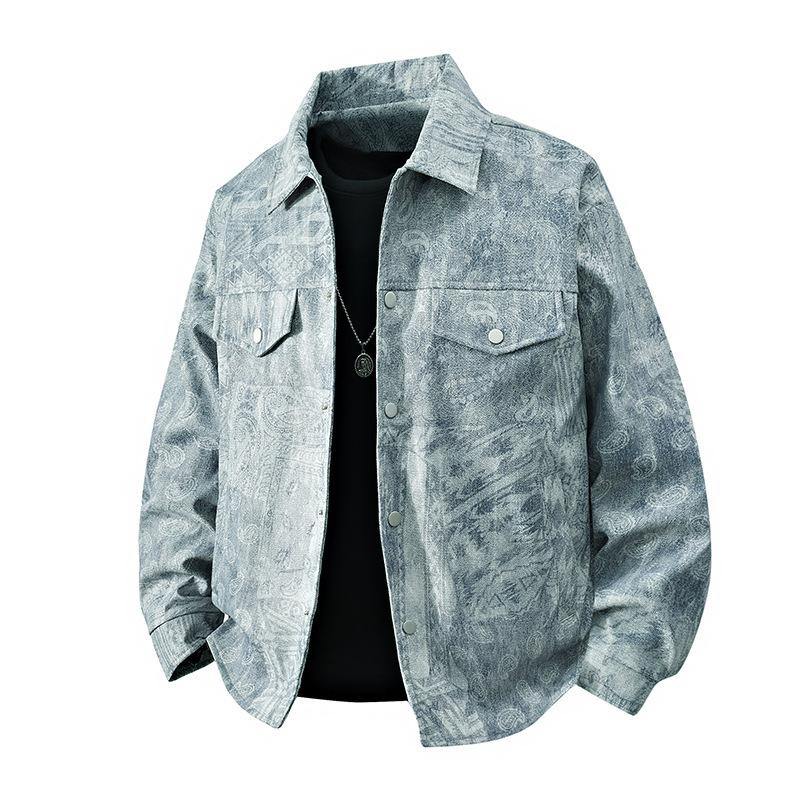 New Large Size Spring and Autumn Jacket Long-sleeved Shirt Men's Loose Cardigan Tooling Style Couple Jacket