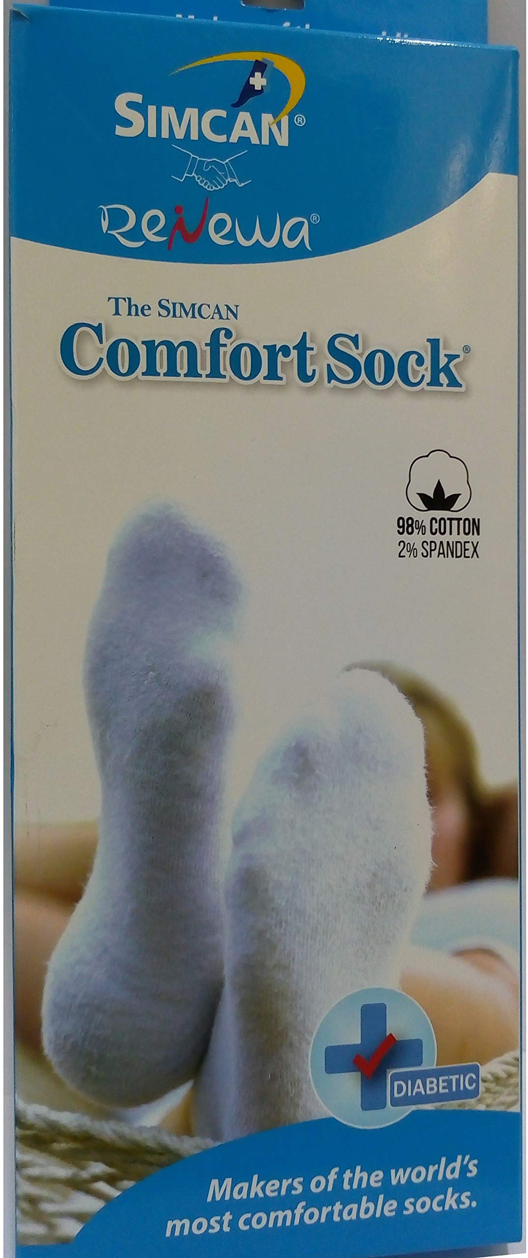 SIMCAN Cotton Diabetic Socks (Black, Large)