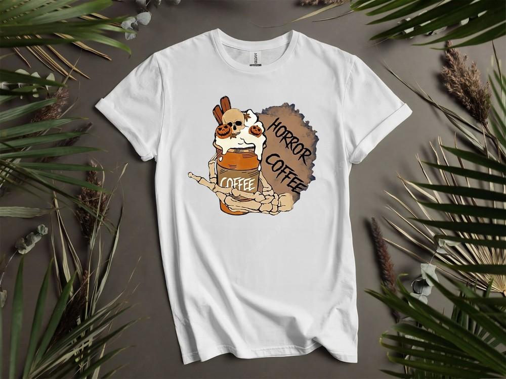 

Horror Coffee Movie Spooky Season Friend Hoodie Tshirt Men Women Unisex AD957 4XL