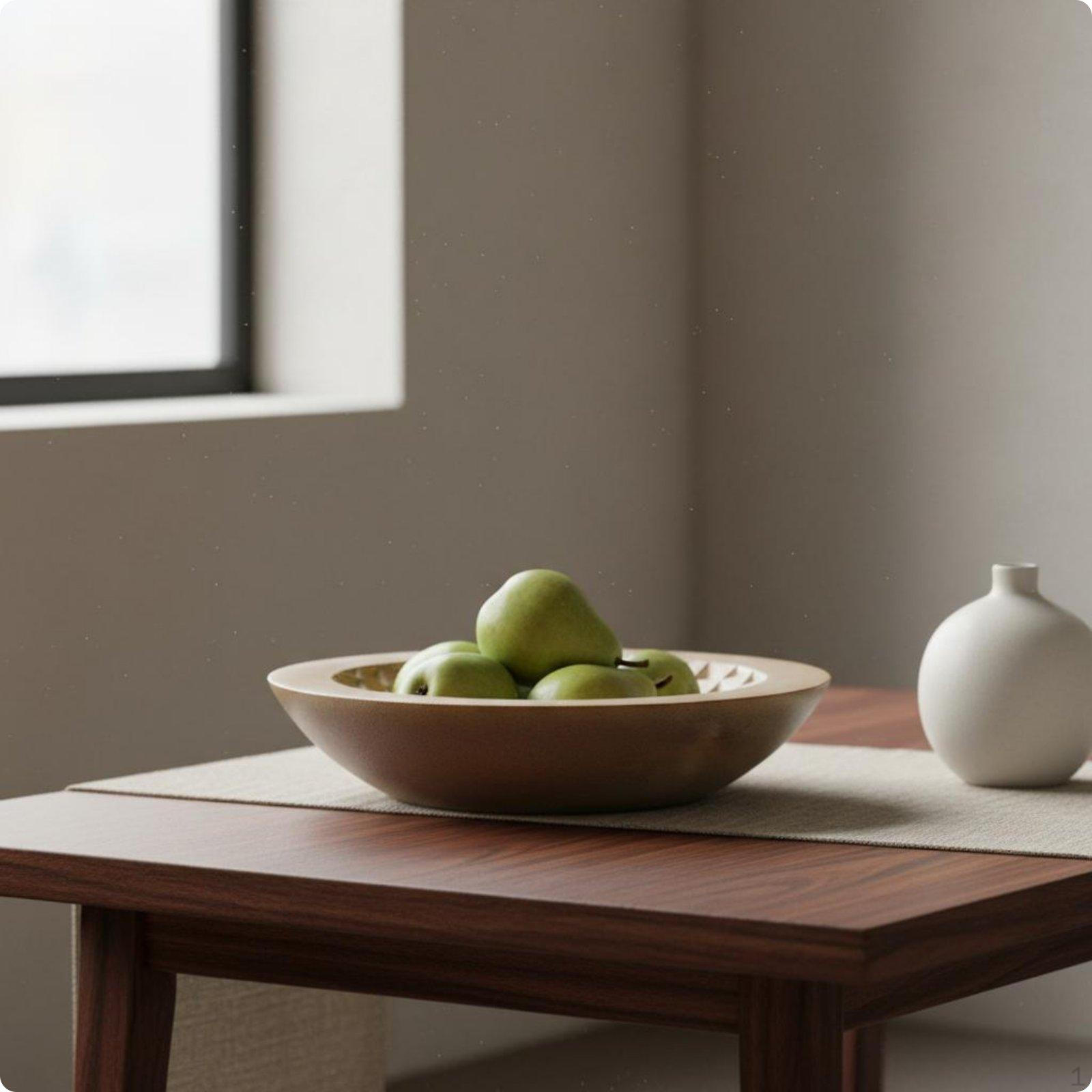 Decorative Bowl Tray Modern Minimalist Wooden Fruit Table Centerpiece for Living Room,