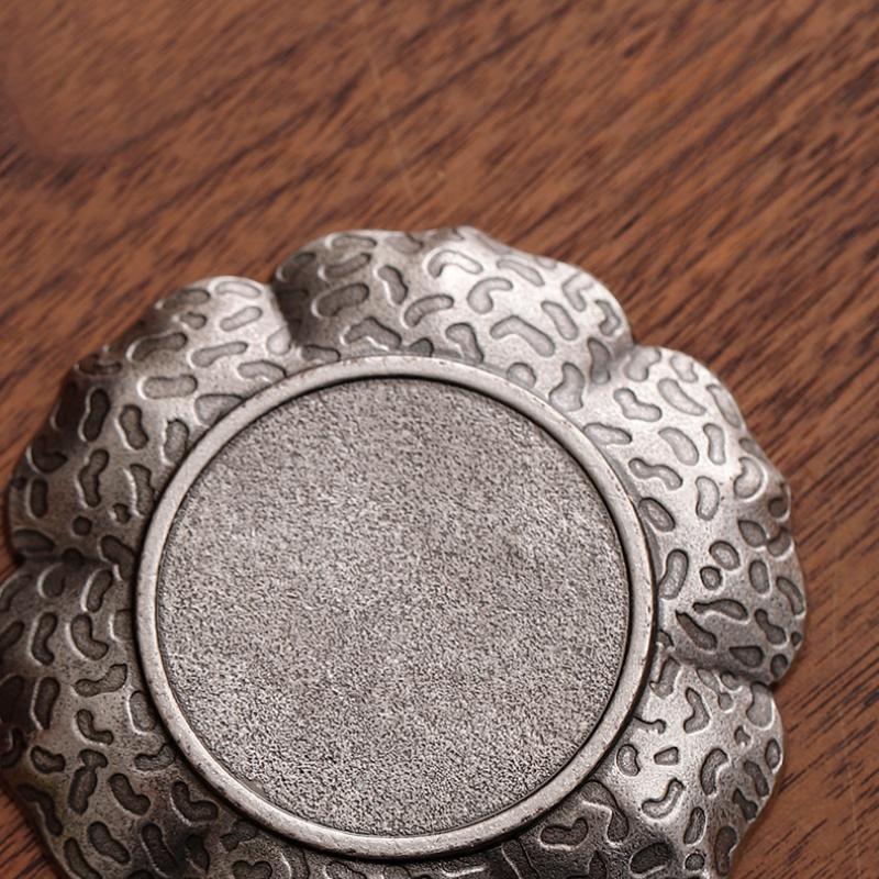 Chiński Antyczny Stop Srebra Podstawka pod Szklankę Mata Bambusowa Izolacja Cieplna Taca pod Filiżankę Chiński Zestaw do Herbaty Kung Fu Gongfu Akcesoria Naczynia do Herbaty