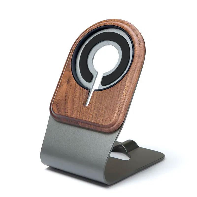 

Подставка для телефона Apple iPhone 15 Magsafe из дерева с беспроводной зарядкой, подставка для настольного телефона из алюминиевого сплава