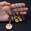 Jewelry Saxophone Musical Instrument Pendant Guitar Keychain Guitar Keyring Holder Guitar Key Rings
