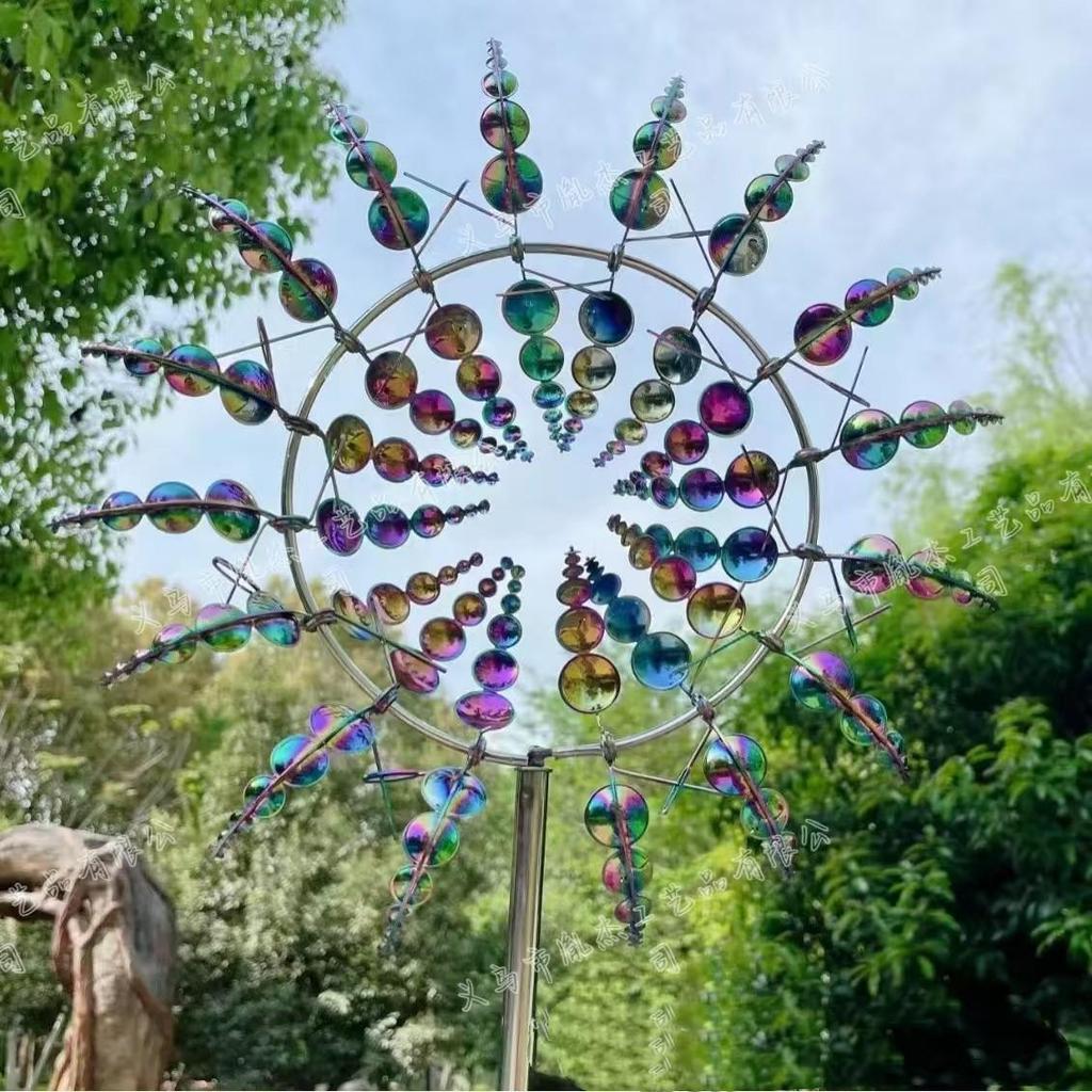 Modern Minimalist Wrought Iron Outdoor Garden Windmill Ornaments