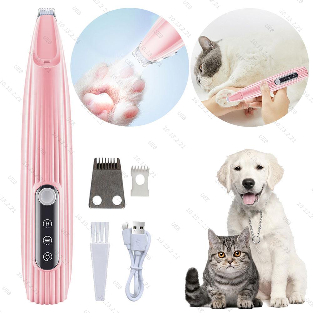 Cat Paw Trimmer Pet Grooming Shaver USB Rechargeable Hair Trimmer with Light Cat Trimmer LED Display for Eyes Ears Face Rump