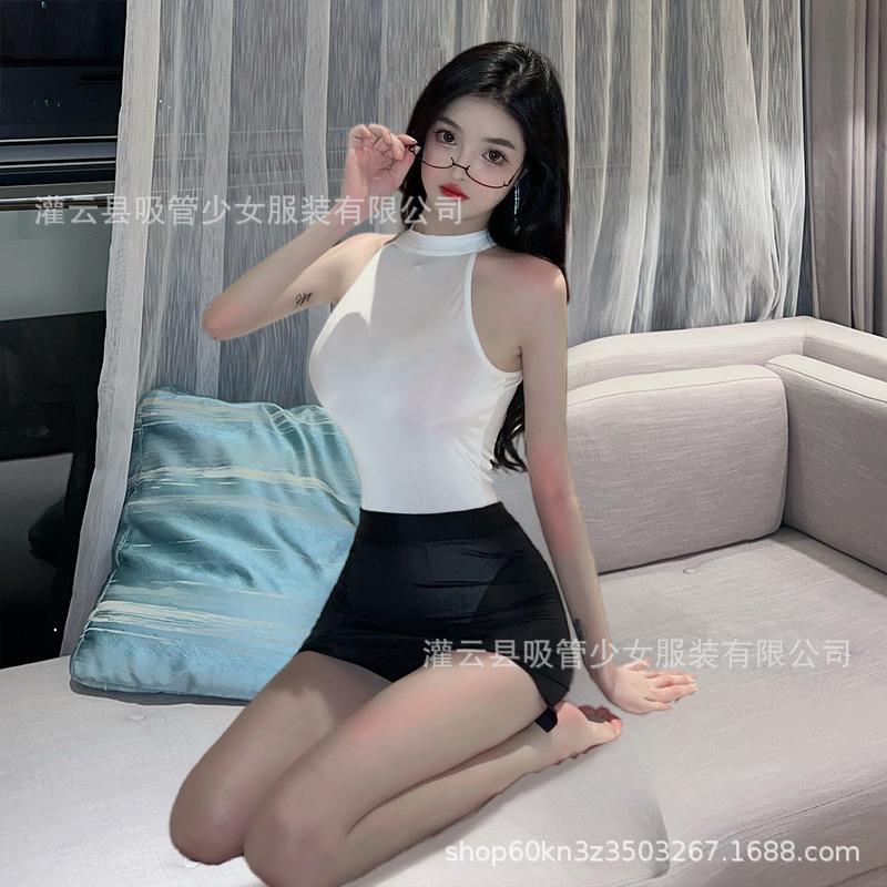 Sexy Underwear, Sexy Neck and Shoulders, Pure Desire Perspective Secretary, Waist and Thin Slits and Buttocks