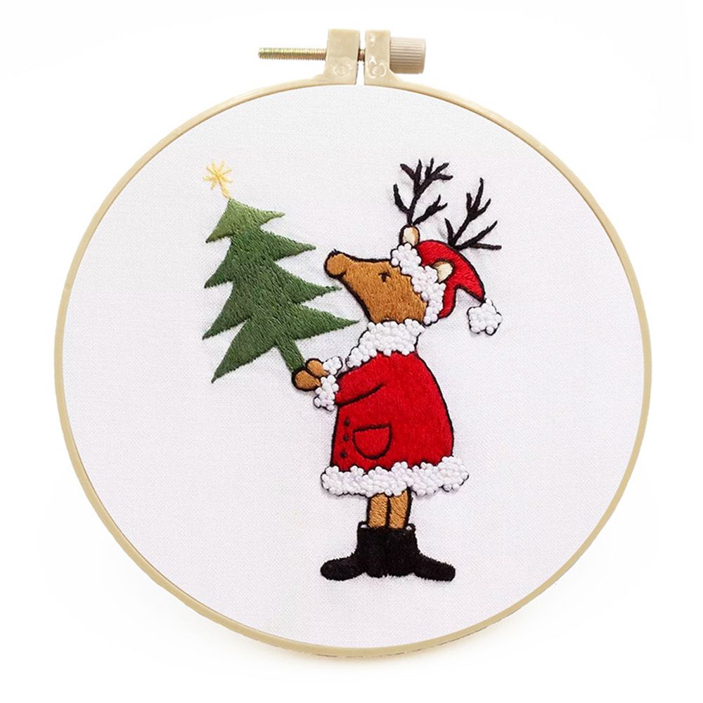 Accessories Xmas Patterns DIY Merry Christmas Cross Stitch Kit Embroidery Hoop Christmas Embroidery