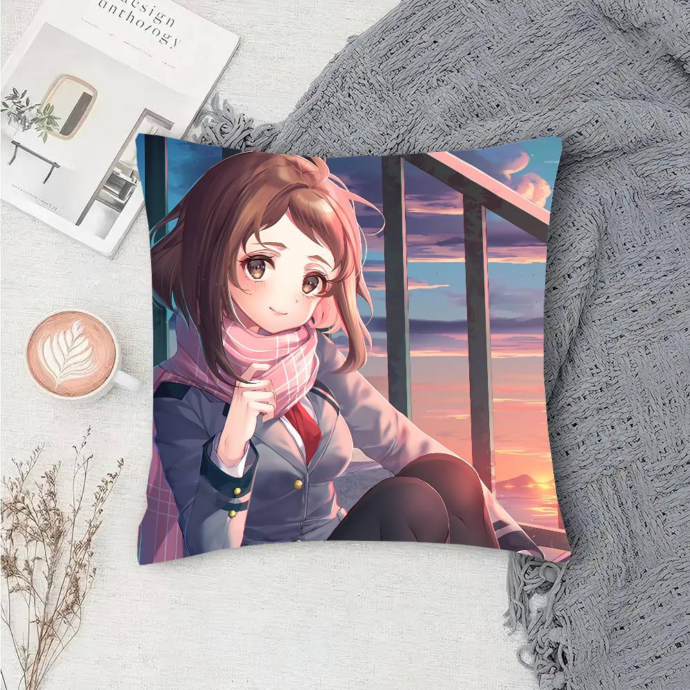 Ochaco Uraraka Anime My Hero A-Academia Pillow Case Sofa Cushion Cover Room Home Decoration