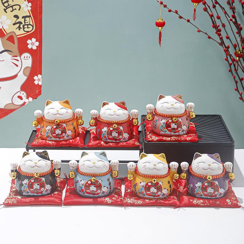 Creative Japanese Fortune Cat Ceramic Piggy Bank - Lucky Gift for Store Openings