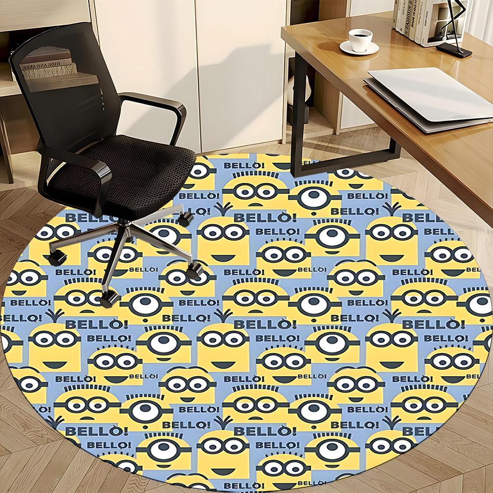 1pc Minions Bello Office Round Area Rug, Under Office Chairs Bedroom Living Room Home Decor, Available in Various Sizes