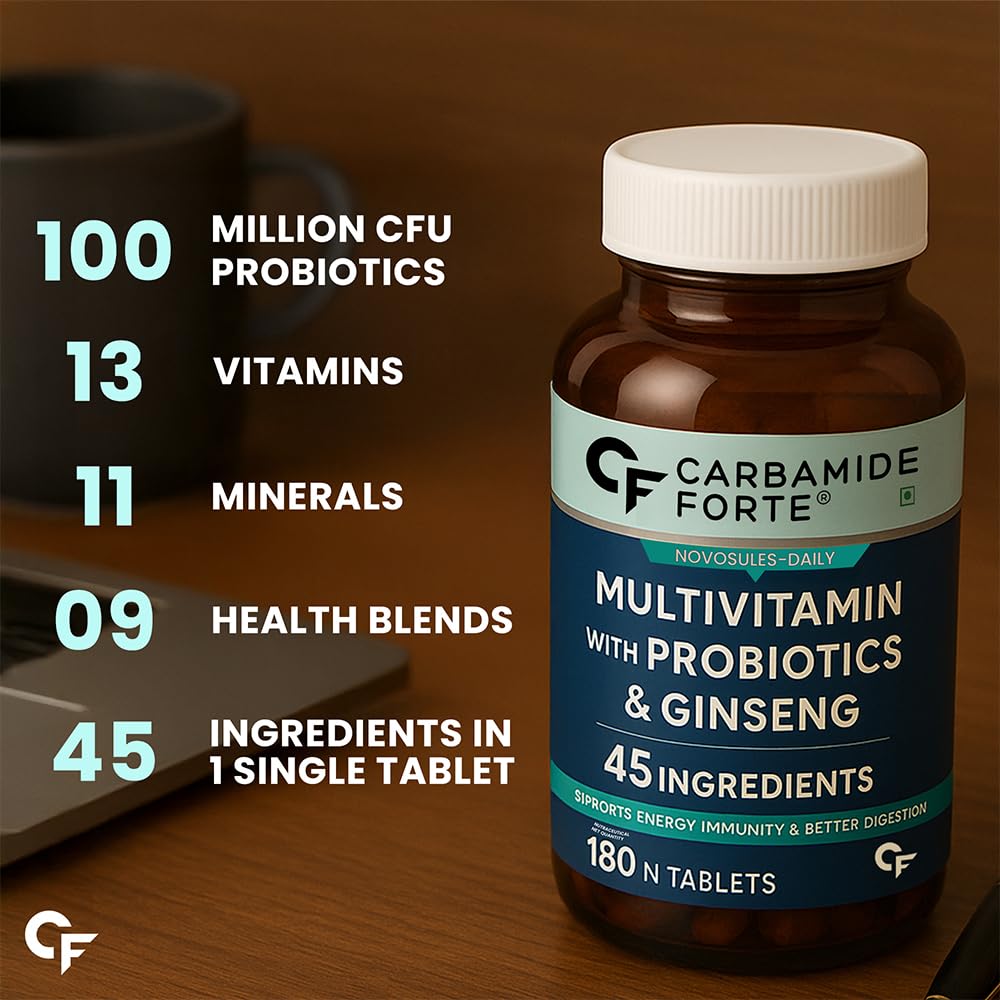 Erkekler İçin Carbamide Forte Multivitamin Tablet Spor Salonu 180 Tablet Günlük Enerji Bağışıklık Desteği