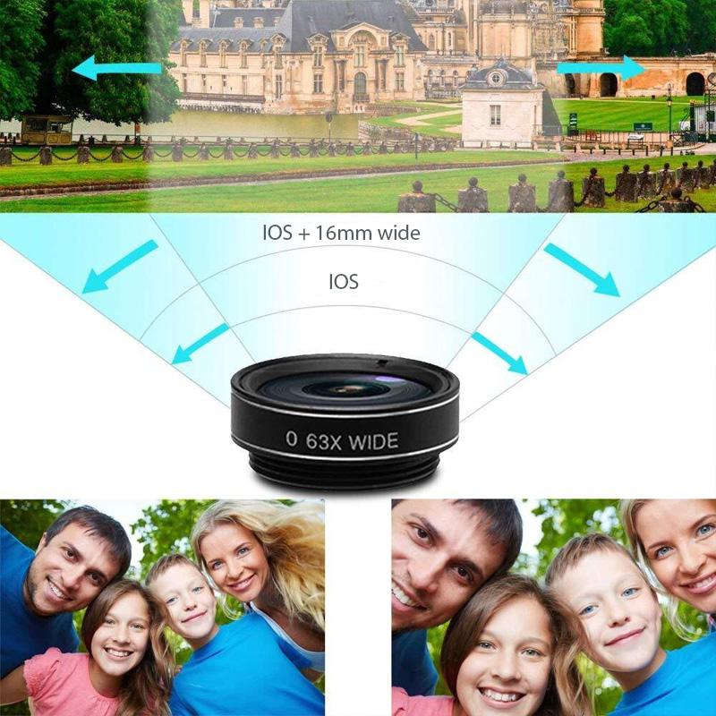 7in1 Phone Lens kit Universal Fisheye Wideangle Macro Portrait Mirror CPL Polarizer Kaleidoscope Mirror Mobile Phone Accessories