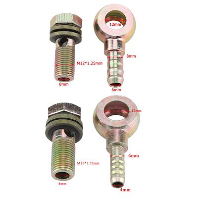 Set Vite Radiatore Olio Moto + Adattatore Testa Sferica M12x1 25mm 2pz