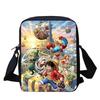 Cartoon One Piece School Crossbody Bag, Light Weight Unisex  Sling Bag for Boys Girls Age 6-10 Daily Outdoor Travel Casual Pack