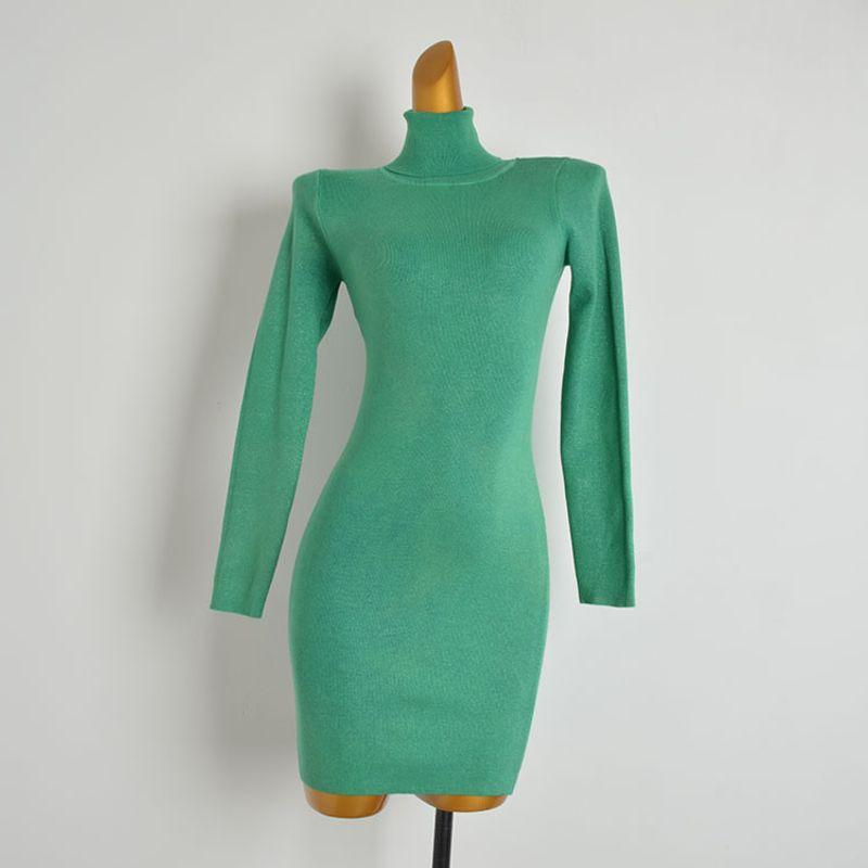 Spring & Fall New Arrival More Than Retro Debutante Style Styles Long Sleeves Knitting Dress Women's Clothing Silm Slim Looking Bottoming Hip Skirt