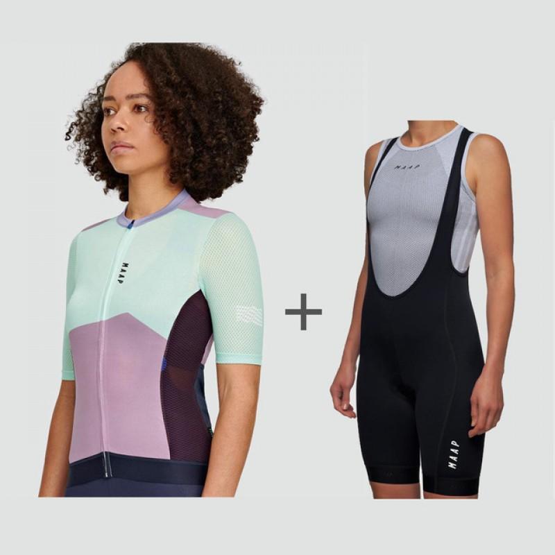 MAAP Short-sleeve Suit Bicycle Mountain Biking Moisture Absorbent Breathable Outdoor Sports Women s Style XL