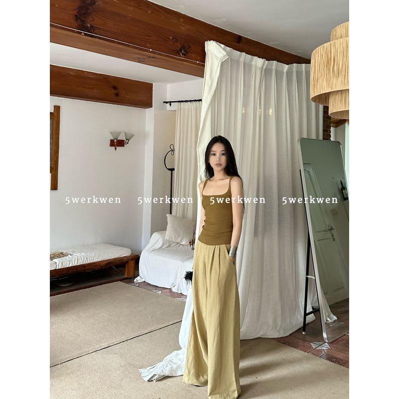 

5werkwen Горчично-желтый Легкий Повседневный Дышащий Лен Mustard Yellow In Stock S