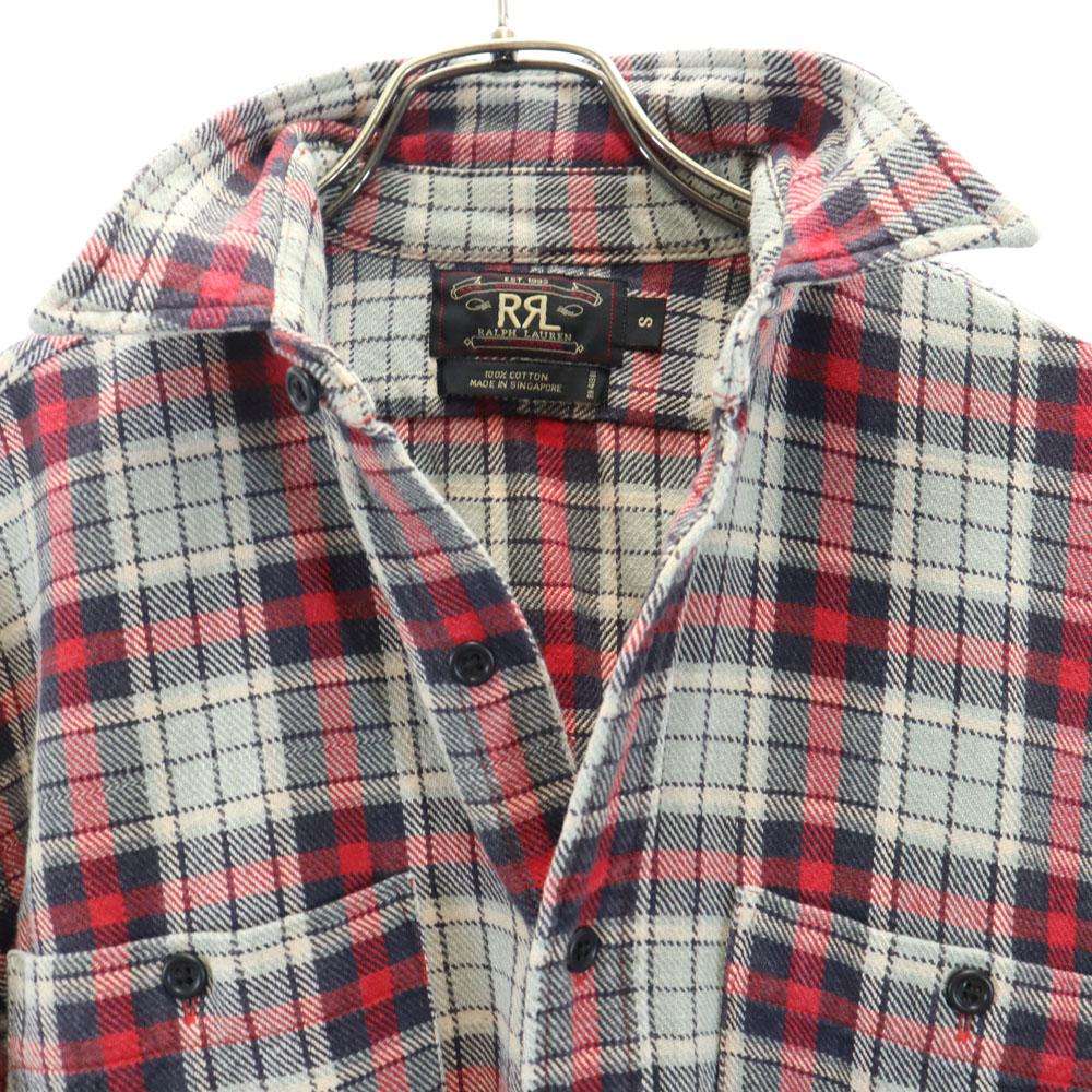 RRL 90s Initial Tag Red 3 Stars Old Check Pattern Long Sleeve Flannel Shirt Men's Used