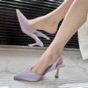 Pointed thin heels single shoes niche design temperament high heels women's 2025 new simple bag head sandals versatile