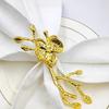 2PCS Gold/Silver Napkin Buckle Luxury Serviette Ring Plum Blossom Napkin Ring  Banquet