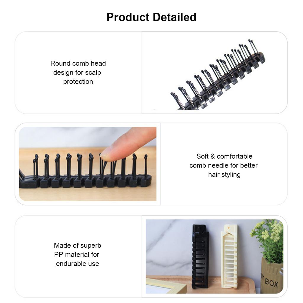 Foldable Hair Brush Folding Pocket Comb Portable for Travel Styling Tool