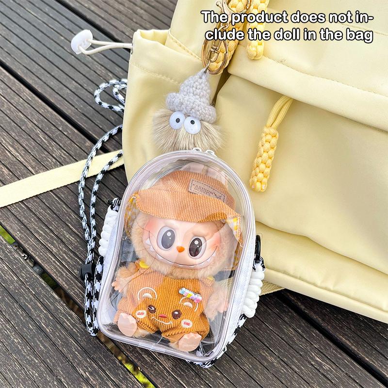 Clear Crossbody Labubu Doll Bag Protective Cover Doll Hanging Bag Doll Walk Bag