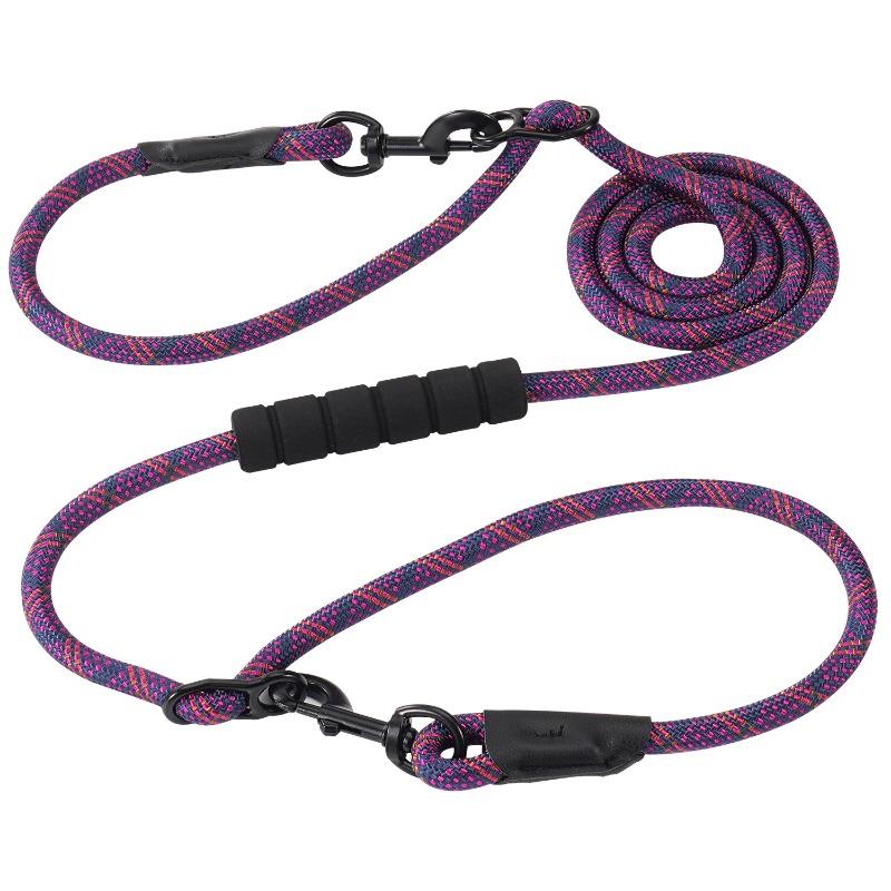 

Поводки для собак, поводки с 1-м и 2-мя поводками, поводки для выгула собак с двойным поводком, поводки для домашних животных, садоводство для маленьких, средних и крупных питомцев Average size length 230CM фиолетовый/ярко-розовый