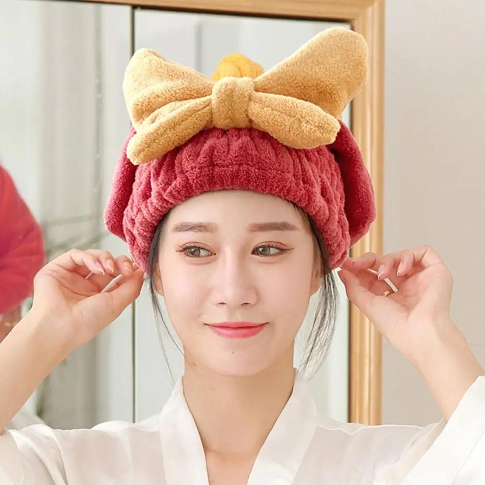 

Ультра-впитывающая быстросохнущая шапочка для душа для мужчин и женщин, утолщенная милая шапочка-пуловер, полотенце для сушки волос, косынка 1pc бордовый