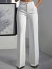 2026 Women's Plus Size High-Waisted Drapey Slimming Straight Trousers - European & American Style