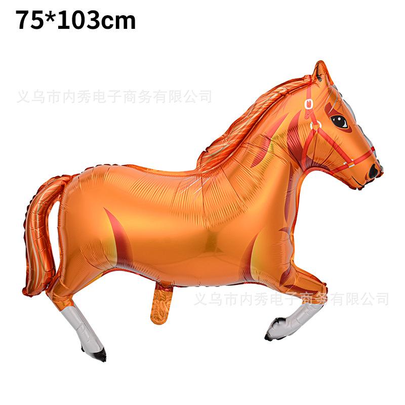 Horse Racing Festival Themed Balloon Party Stallion Western Cowboy Festival Boots Hat Horseshoe Aluminum Film Balloon Scene Decoration