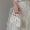 Shoulder Bag White Pearl String PU Cute Delicate Cloud Bag for Phone Lipstick Card White Pearl Bag