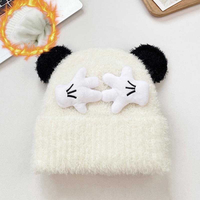 Cute And Funny Palm Knitted Hat Children'S Season Thickened Warm Ear Protector Wool Hat Thickened Cold-Proof Bald Hat