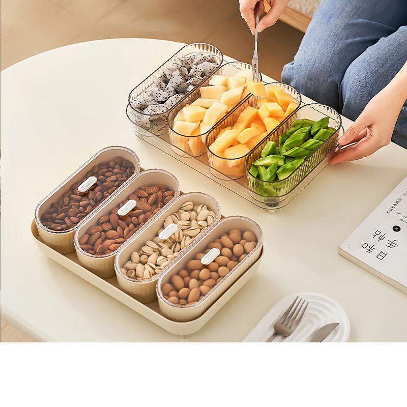 Changbaosen Round Plastic Fruit & Snack Tray Set