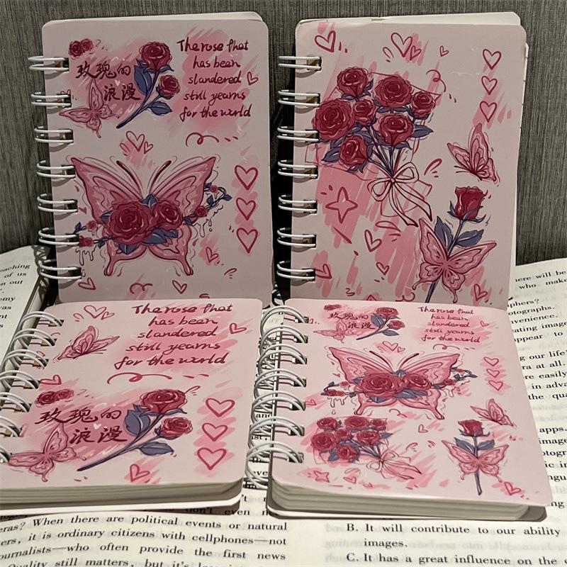 A7 Liten söt Kawaii fickanteckningsbok Blankfodrad anteckningsblock Mini Journal Memo Anteckningsblock för Student Traveller Skoltillbehör