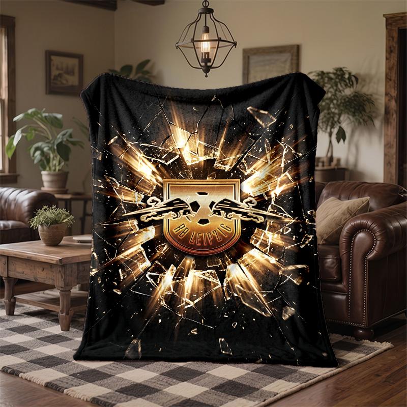 RB Leipzig Football Print Flannel Blanket Soft Warm Sofa Bed Throw Blanket For Home Office Bedroom