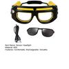 Lunettes frontales LED à détecteur de mouvement, 5 modes d'éclairage, lampe stroboscopique rechargeable, lunettes de sécurité mains libres, étanches, pour le cyclisme nocturne
