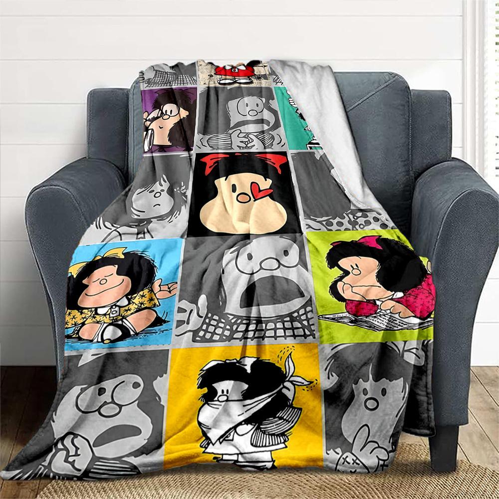 1PC Mafalda Outdoor Blanket Lightweight Flannel, Soft & Warm, All-Season Use for Sofa, Outdoor, Camping, Living Room, Office29