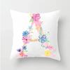 Flower 26 Letters Alphabet Decorative Cushion Cover Polyester Pillowcase Throw Pillow Cover Home Decor Fundas De Cojin 45X45Cm