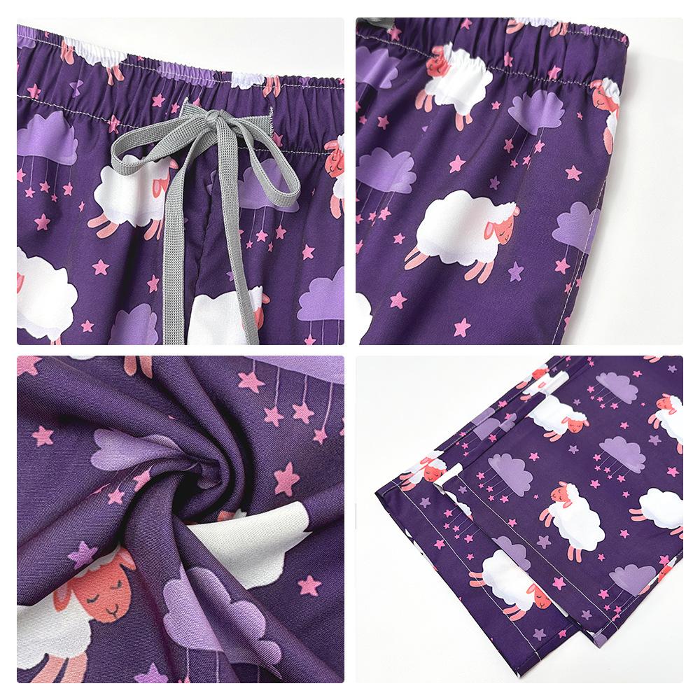 Flerfärgade Joggingdräkter Läkare Sjuksköterskeuniformer Kortärmade V-ringade Toppar Fickbyxor Sjuksköterskeskrubbar Set Medicinska Kliniska Kläder