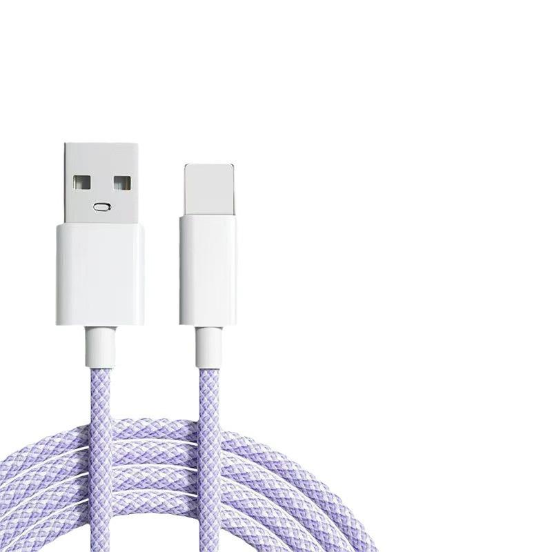 Apple 8/13/14 Fast Charging USB Cable - 27W PD, Colorful Braided Design.