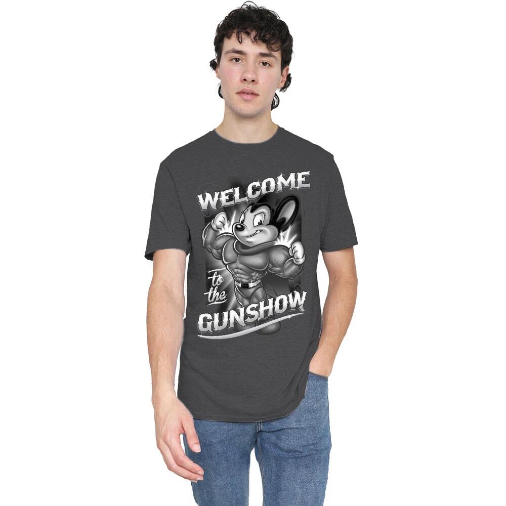 Mighty Mouse Mighty Gunshow T-Shirt S-2XL, Charcoal 2XL