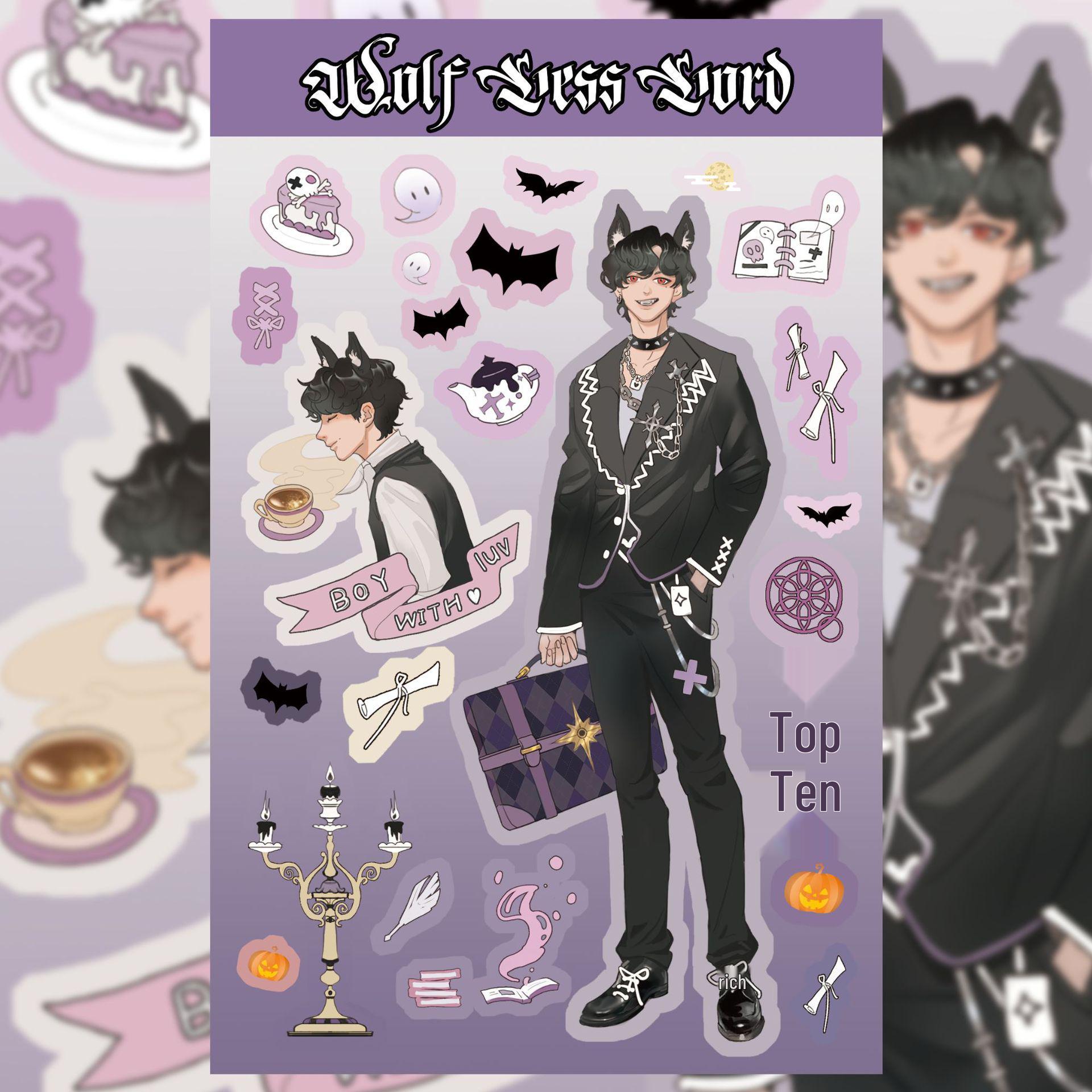 Coisini Dark Sweet Cool Korean-Style Cartoon Stickers for DIY Journals