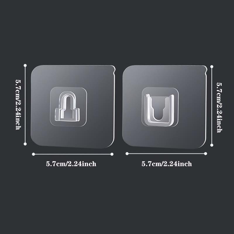 1 Paar Spurlos Stark Klebende Haken, Kein Bohren Erforderlich, Multifunktional, Wasserdicht, Geeignet für Badezimmer, Küche, Zuhause, Wandhaken