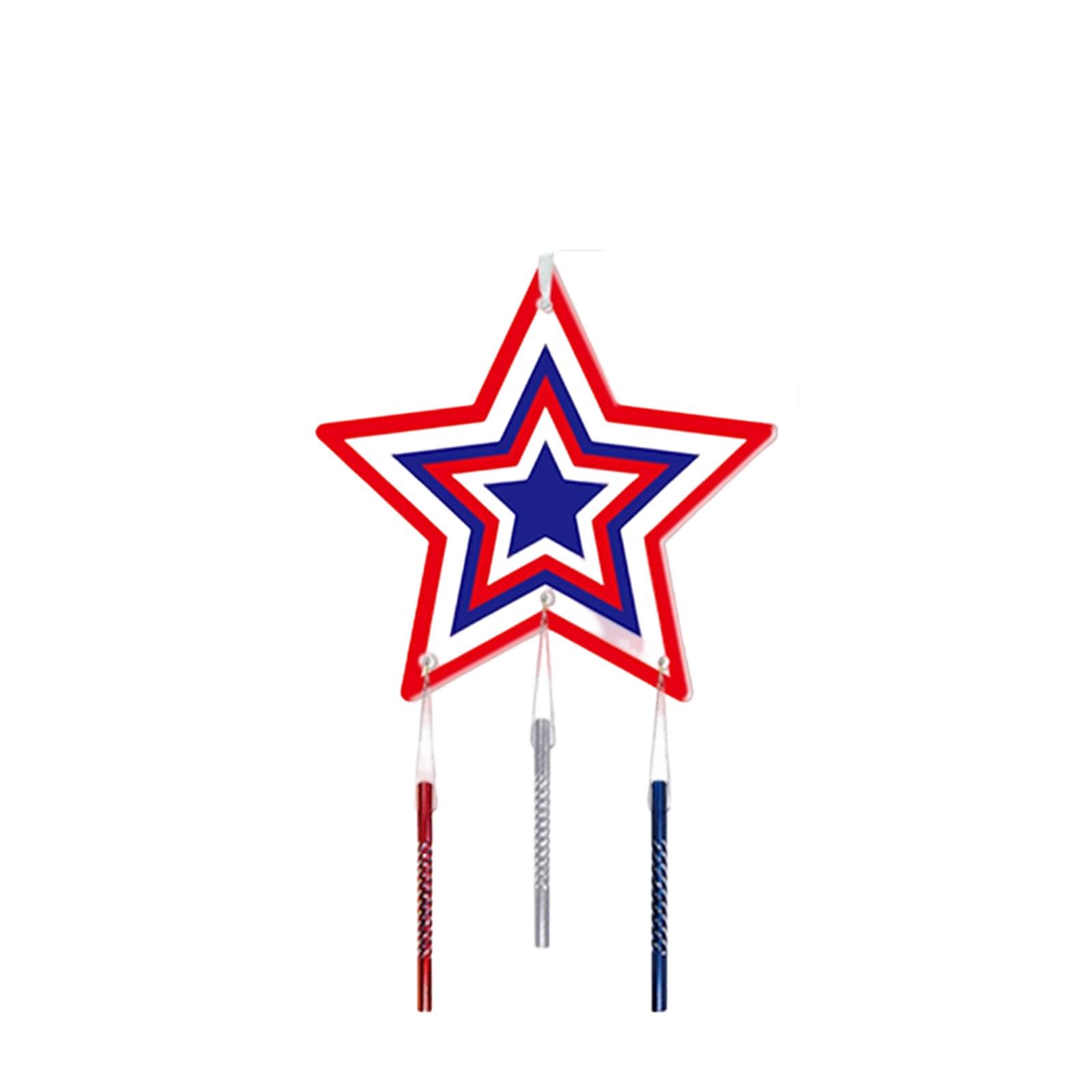 

American Independence Day Decoration Pendant Wind Chime Anniversary Star Wind Chime Pendant One Size