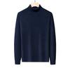 Men's Winter Warm Velvet High Neck Sweater - Solid Color Knit Pullover