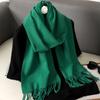62Color Solid Women Winter Scarf Warm Thicken Cashmere Shawl Outdoor Fashion Luxury Tassels Pashmina Lady Wrap Windproof Scarves