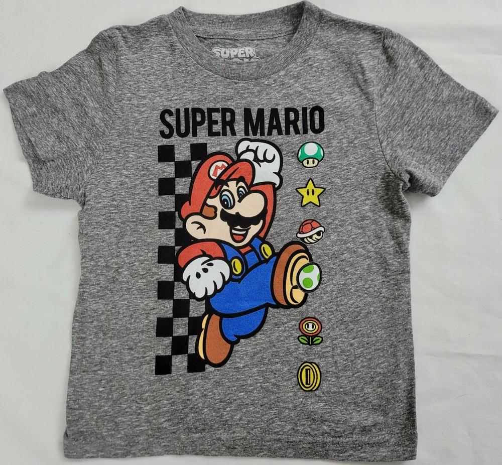 Super Mario Bros Power Up Rewards Boys T-Shirt (Grey) Unisex T-Shirt XXXL