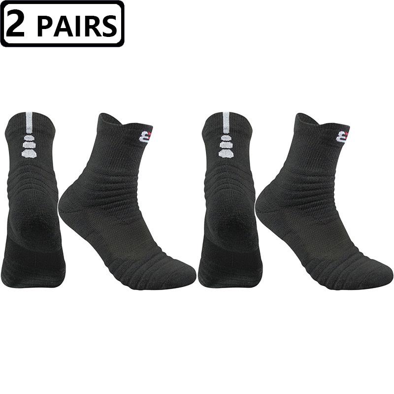 2 Pairs Size47,48 Quality New Men Outdoor Sports Elite Basketball Sock Cycling Compression Socks Cotton Towel Bottom Men's Socks